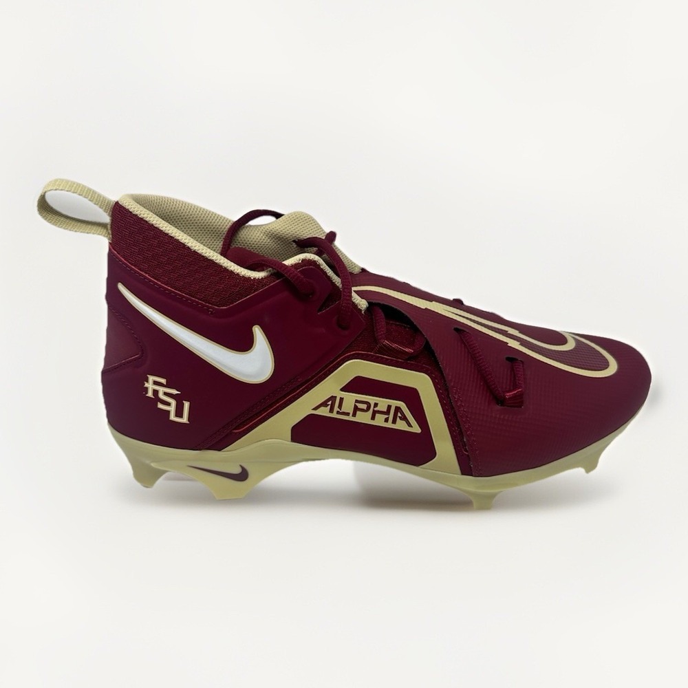 Nike Alpha Menace Pro 3 Mid Florida State Seminoles Cleats Garnet Gold Sz 13.5
